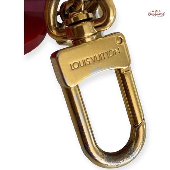 Authentic LOUIS VUITTON Pink/Red Resin Flower & V Key Holder & Bag Charm M67386 - Picture 3 of 11